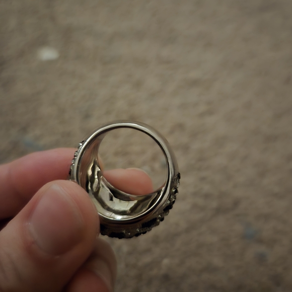 Coach Black And Silver W/rhinestones Ring - Picture 4 of 5